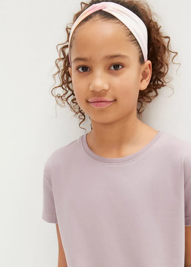 Camiseta de algodón orgánico para niñas (3 unidades) marrón+negro